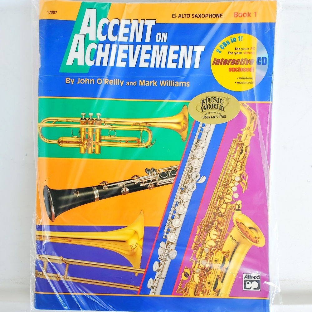 Accent On Achievement E Alto Saxophone Sheet Music Book 1 & CD OReilly Williams